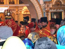 Вечерня Пасхи в Покровском соборе Красноярска