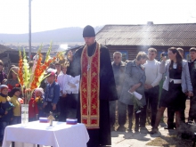 Панихида у памятника в Шарыповском районе