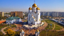 Святейший Патриарх Кирилл освятил новый храм Рождества Христова