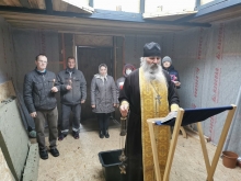В строящемся храме села Красный Завод отслужен первый молебен 1